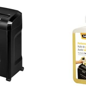 Fellowes 14-Sheet Cross-Cut Paper Shredder Bundle