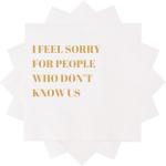 Funny Cocktail Napkins 100Pcs Funny Quotes Saying Disposable Paper Party Napkins 4.5 x 4.5 Two-ply (I Feel Sorry For People Who Don’t Know Us Napkins)
