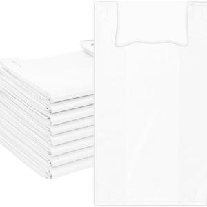 ASSUREPAK White Unprinted HDPE T-Shirt Bags - 1000 Units - 1/6 BBL 11.5"X6"X21" -13 microns - White - Perfect for Groceries, Shopping, Boutique Bags and Retail Stores