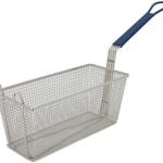 CAC China SPFB-3 Nickel-Plated Fry Basket, with Blue Handle, 13-1/4" x 5-3/4" x 5-1/2"