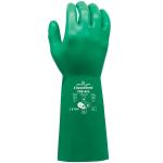 SHOWA 732 Nitrile Chemical Resistant Safety Glove with Raised Diamond Palm and Cotton Lining, 15 mil Thick, 13" Length, Green, Medium (12 Pair)