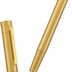 Hongdian Solid Brass Fountain Pen Medium Nib Classic Design Smooth Writing Copper Pen with Ink Refill Converter and Pen Box Set