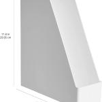 Basics Rectangular Plastic Desk Organizer, Magazine Rack, White, 2-Pack