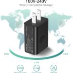 FONKEN USB Wall Charger, 3-Pack 5V 2A Power apter Universal Travel USB Plug Cell Phone Block Cube Compatible With iPhone, iP, Google Nexus, Samsung, LG, HTC, Moto, Kindle and More