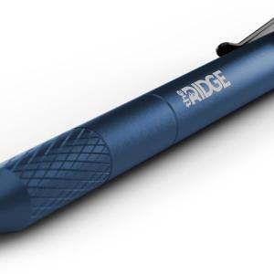 The Ridge Bolt Action Ballpoint Pen | Metal Retractable Compact Writing Instrument | Textured Grip & Internal Pressurized Refill | Aluminum Navy