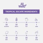 AllWellO Organic Cold Pressed Juice Drinks with Real Fruits and Vegetables Gluten Free Non-GMO Healthy Juices No Preservatives No Sugar ded (Tropical Escape, 12 Pack)