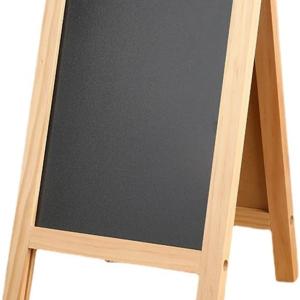 Small Wooden Tabletop Chalkboard Easel Signs with Stand, Folding A Frame Double-Sided Chalkboard Easel Sidewalk Board, Mini Food Signs Menu Board Message Display Board, Black(7.5" x 11.8")