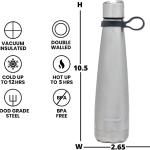 Insulated Water Bottle - On-The-Go Refillable Stainless Steel Water Bottles For ults, Reusable Thermos Travel Tumbler With Leak-proof Lid For Hot & Cold Beverages (17Oz. Bubbly Green)