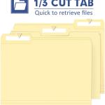 File Folder, PANDRI 220 Pack File Folder, 1/3 Cut Tab, Letter Size, Filing Folder for Office School Business, Manila