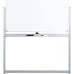 WorkPro® Double-Sided Mobile Magnetic Dry-Erase Whiteboard Easel, 36" x 48", Aluminum Frame with Silver Finish