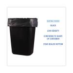 Boardwalk Low-Density Waste Can Liners, 16 gal, 1 mil, 24 x 32, Black, 10 Bags/Roll, 15 Rolls/Carton