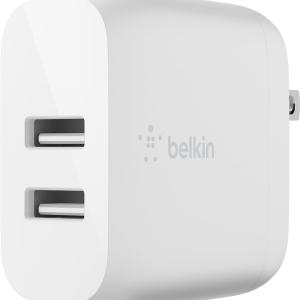Belkin Dual Port USB Charger Block 24W - iPhone Charger Fast Charging - iPhone 17, Air, Pro, Pro Max, iP, AirPods, Apple Watch, Samsung Galaxy S25, Nintendo Switch 2 & More - Cable Not Included