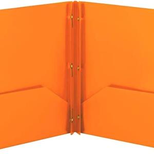 Back to School.Aurora LLC School,Office Supplies.Durables Plastic Folders with Prongs and Two Pockets.(Orange)
