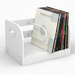 ZEXVIDA Vinyl Record Storage Rack for 65 LPs, Vinyl Record Album Holder Heavy-Duty Record Storage Shelf with Handles, Record Holder, Multi-Purpose Organizer