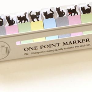 Black Kitty Cat Mini 150 Pages Bookmark Post Index Tab Sticky Notes