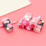 3 Pcs Pink Lovely Cherry Blossoms Rubber Erasers, Petal Sketch Painting Pencil Correction Tool, School Office Stationery Supply Standard Pencil Erasers,Erasers and Correction Products