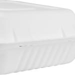 KARAT EARTH Clamshell Take Out Food Containers [8"x8", 200 ct ] 3 Compartments | Compostable To Go Containers, Natural Biodegrable Bagasse | White
