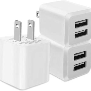 USB Wall Charger, Dual Port Cube Power apter Charger Plug Block Charging Box, Dual Port Wall Fast Charging apter, Compatible for i Phone 14 13 12 11 (USB-1)