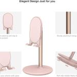 Bright Stone Phone Stand for Desk, justable Cell Phone Holder for Desk, Compatible with 4"-12.9" Phones/Tablet/iPhone/iP/Switch (Pink)