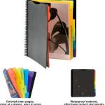 12 Pocket Project Organizer,FOME Folder Binder Spiral Pocket Organizer with Zipper Pouch,6 Dividers Project Organizer Letter Size for School Office Filing Cabinet,Black