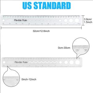 30cm/12 inch Flexible Ruler, Plastic Rulers for Kids ults, Shatterproof Straight Edge Rulers, Soft Bendable Rulers, Measuring Tools for School Classroom Office Supplies 8 PCS