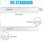 30cm/12 inch Flexible Ruler, Plastic Rulers for Kids ults, Shatterproof Straight Edge Rulers, Soft Bendable Rulers, Measuring Tools for School Classroom Office Supplies 8 PCS