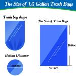 1.6 Gallon 120 pcs (Fit 1.3-1.6 Gal)Small Clear Trash Bags, Strong 1.3 Gallon1.5 Gallon 1.6 gallons Garbage Bags, Bathroom Trash Can Bin Liners, Mini Bags for Office, Waste Basket Liner,Fit 5-6 Liters