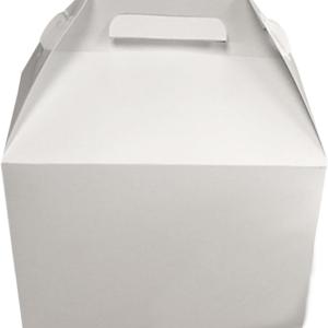 MeyerPak MeyerBarn White Glossy Barn & Chicken Boxes, Take Out Cartons with Handles, Resistant & Durable Cardboard Food Box, Disposable Lunch Boxes, To Go Food Storage Container, 10lb (Pack of 20)