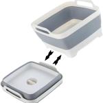 Collapsible Dish Pans for Washing Dishes 9L Portable Wash Dish Basin Foldable Laundry Tub with Drain Plug for Kitchen Sink Camping RV Accessories