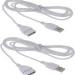 2PCS 5ft White USB 2.0 Male to Female Extension Cable - USB Type A Extension Cables for Keyboard, Mouse, Printer, Computer Accessories
