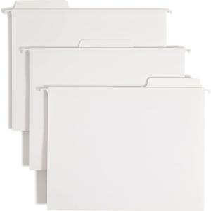 Sme FasTab Hanging File Folder, 1/3-Cut Built-in Tab, Letter Size, White, 20 per Box (64002)