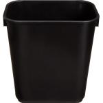 Basics Small Trash Can, Rectangular Commercial Office Wastebasket, 3 Gallon (Pack Of 2), Black