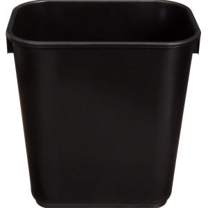 Basics Small Trash Can, Rectangular Commercial Office Wastebasket, 3 Gallon (Pack Of 2), Black