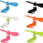 Mini Cell Phone Fan - Colorful and Powerful 2-in-1 Fan Compatible for iPhone, iP, Android Smartphone,Tablet - Cell Phone Summer Accessories - (6-Pack)