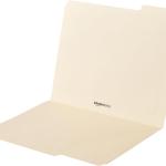 Basics File Folders with Tabs for Filing, 1/3-Cut Tab, Assorted Positions, 8.5x11 inches, Letter Size, Manila, Pack of 100