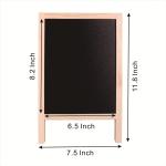 Small Wooden Tabletop Chalkboard Easel Signs with Stand, Folding A Frame Double-Sided Chalkboard Easel Sidewalk Board, Mini Food Signs Menu Board Message Display Board, Black(7.5" x 11.8")
