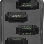 4-Slot Battery Charger Crle with Power Supply for Zebra MC9300 Series Barcode Scanner Handheld Mobile Computer,12V/4.16A,P/N:SAC-MC9300-HC4SC1-01