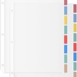 HABGP Binder Dividers with Tabs, 8 Tab Sheet Protectors for 3 Ring Binder, Clear Dividers for 3 Ring Binder Page Protectors, Notebook Binder Sleeves with Pockets, 2 Set (16 Pcs)