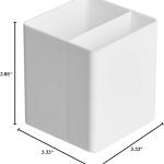 Basics Plastic Desk Organizer - Pen Cup Holds Pens/Pencils, White