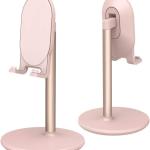 Bright Stone Phone Stand for Desk, justable Cell Phone Holder for Desk, Compatible with 4"-12.9" Phones/Tablet/iPhone/iP/Switch (Pink)