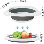 Portable Collapsible Wash Basin, Foldable Dish Tub Space-Saving for Kitchen, Camping, Travel, Laundry, Bottles (Gray 1 Pack)