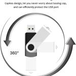 2 Pack 64GB USB Flash Drive USB 2.0 Thumb Drives Jump Drive Fold Storage Memory Stick Swivel Design - Black