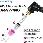 Mtsooning 100PCS SG-55 AG-60 WSD-60 Plasma Cutter Cutting Torch Tip Nozzles Consumables Kit Replacement for STC750P Plasma Cutter WSD60 Plasma Torch