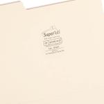 Sme SuperTab Heavyweight File Folder, Oversized 1/3-Cut Tab, Letter Size, Manila, 50 Per Box (10401)