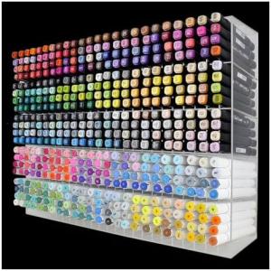 Clear Acrylic Vertical Marker Organizer - Desk Storage for Pens, Pencils, Art Brushes & Highlighters - Perfect for Home, Classroom & Office Decor (58.6x12x43.8 cm)