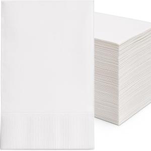 Bell Marque White Dinner Napkin-300 2-Ply White Dinner Napkins, 0.1" Height, 17" width, 15" Length (Pack of 300)