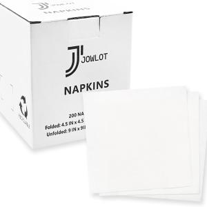 Cocktail Napkins - 200 Count 2-Ply White Napkins Disposable, 4.5 x 4.5 Inch Folded Paper Napkins Bulk Beverage Napkins for Dinner Wedding Bar Party and Everyday Use