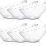 BESTVIP 54oz Clear Plastic Serving Bowls for Party - 12 Pack Angled Disposable Serving Bowls, Party for Chips, Snacks, Fruit, Sal - Bowls for Parties, Daily Use, Catering, Christmas