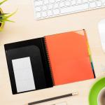 12 Pocket Project Organizer,FOME Folder Binder Spiral Pocket Organizer with Zipper Pouch,6 Dividers Project Organizer Letter Size for School Office Filing Cabinet,Black