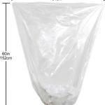 TYPLASTICS 55 Gallon Clear Trash Can Liners - 36" x 60" - High Density Garbage Bags - Case of 200 - Multipurpose for Office, Outdoor, Recycling, Industrial and Commercial